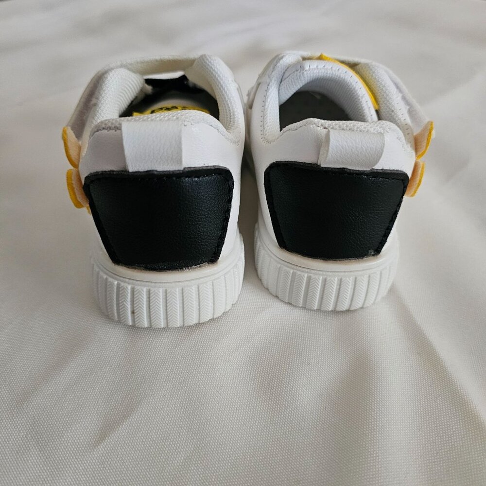 Fashion Unisex Kids White Gray Yellow Mickey Mouse Applique Sneakers Size 21 - Picture 6 of 11